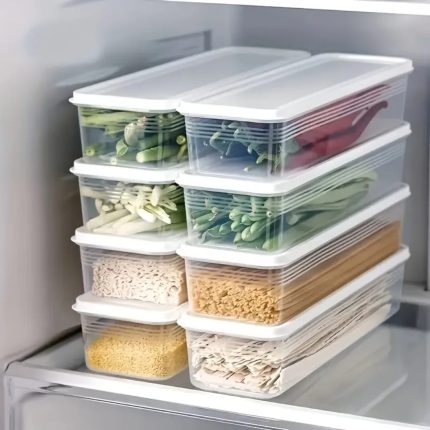 Refrigerator Herb Storage Boxes – Stackable Fresh Keeping Crisper Organizer with Lid