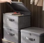 Foldable Fabric Storage Box with Lid – Waterproof Oxford Cloth Multi-Purpose Closet Organizer