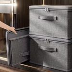 Foldable Fabric Storage Box with Lid – Waterproof Oxford Cloth Multi-Purpose Closet Organizer