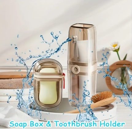 Portable Travel Soap Box And Toothbrush Holder Set – Leak-Proof Hygiene Organizer for Travel