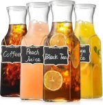 Premium Clear Glass Pitcher 1L – Square Glass Carafe with Spill-Proof Lid