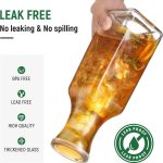 Premium Clear Glass Pitcher 1L – Square Glass Carafe with Spill-Proof Lid