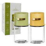 New 180ml Glass Quantitative Seasoning Jar – Press Type Salt Control Bottle