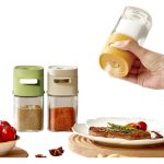 New 180ml Glass Quantitative Seasoning Jar – Press Type Salt Control Bottle