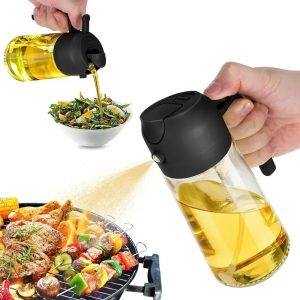 2in1 Oil Spray Bottle 600ml Leak-Proof Kitchen Oil Dispenser