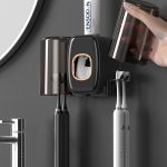 Creative Automatic Toothpaste Dispenser with Toothbrush Holder & Cups – Bathroom Organizer