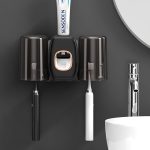 Creative Automatic Toothpaste Dispenser with Toothbrush Holder & Cups – Bathroom Organizer