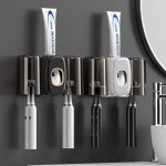 Creative Automatic Toothpaste Dispenser with Toothbrush Holder & Cups – Bathroom Organizer