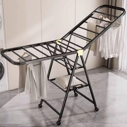 Heavy-Duty Folding Clothes Drying Rack with Wheels – Large Indoor & Outdoor Laundry Rack