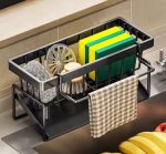 Multifunctional Sink Caddy Rack – Kitchen Sponge & Detergent Organizer Kenya (Carbon Steel, Black)