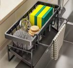 Multifunctional Sink Caddy Rack – Kitchen Sponge & Detergent Organizer Kenya (Carbon Steel, Black)