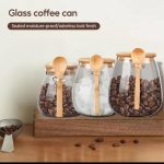 Glass Storage Jar with Bamboo Lid and Spoon – Airtight Eco-Friendly Kitchen Storage Container