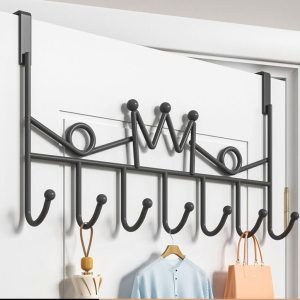 7 Hook Heavy Duty Over The Door Hanger Rack – Carbon Steel Clothes Organizer