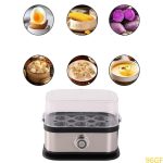 Electric Egg Boiler (6-Egg Capacity) with Timer & Measuring Cup