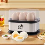 Electric Egg Boiler (6-Egg Capacity) with Timer & Measuring Cup