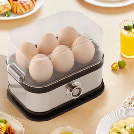 Electric Egg Boiler (6-Egg Capacity) with Timer & Measuring Cup