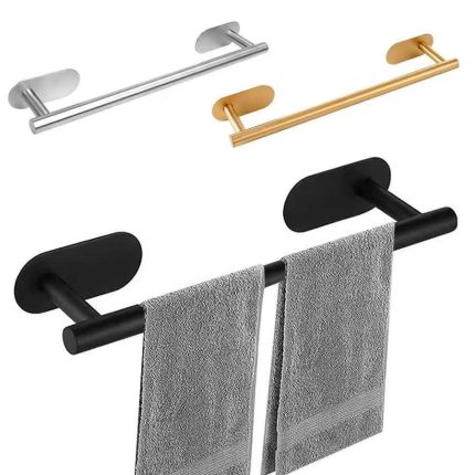 Self-Adhesive Towel Bar – No Drill Stainless Steel Bathroom Towel Holder