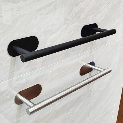 Self-Adhesive Towel Bar – No Drill Stainless Steel Bathroom Towel Holder