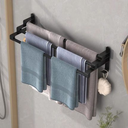 Self-Adhesive Towel Bar – No Drill, Rustproof Bathroom Towel Holder