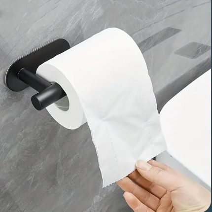 Adhesive Toilet Roll Paper Holder Organizer Wall Mount No Drill Stainless Steel