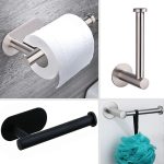 Adhesive Toilet Roll Paper Holder Organizer Wall Mount No Drill Stainless Steel