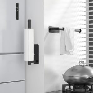 Long Paper Towel Holder Under Cabinet Stainless Steel Self Adhesive Wall Mount