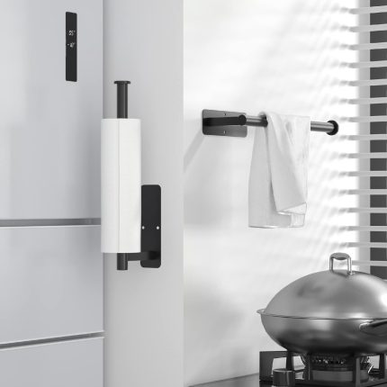 Long Paper Towel Holder Under Cabinet Stainless Steel Self Adhesive Wall Mount