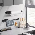 Long Paper Towel Holder Under Cabinet Stainless Steel Self Adhesive Wall Mount