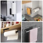 Long Paper Towel Holder Under Cabinet Stainless Steel Self Adhesive Wall Mount