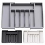 Expandable Cutlery Drawer Organizer – BPA-Free Adjustable Kitchen Tray (Grey, Black, White)