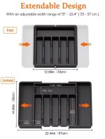 Expandable Cutlery Drawer Organizer – BPA-Free Adjustable Kitchen Tray (Grey, Black, White)