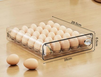 Premium 30 Grid Acrylic Egg Storage Tray – Fridge Egg Holder Organiser
