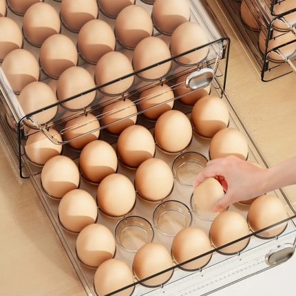 Premium 30 Grid Acrylic Egg Storage Tray – Fridge Egg Holder Organiser