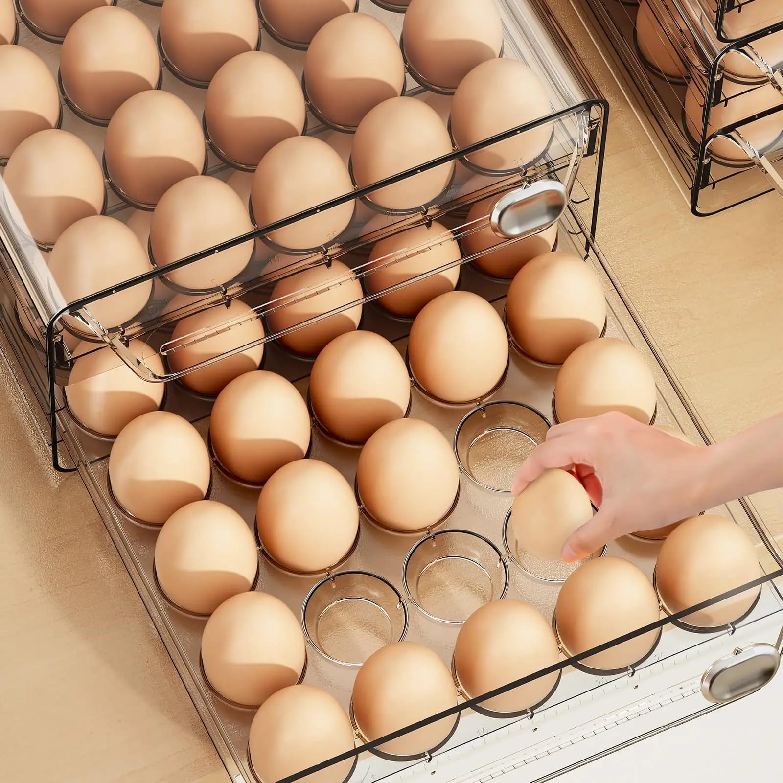 Premium 30 Grid Acrylic Egg Storage Tray – Fridge Egg Holder Organiser Premium 30 Grid Acrylic Egg Storage Tray – Fridge Egg Holder Organiser