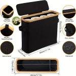 Slim Bathroom Storage Cabinet with Bamboo Lid – Space Saving Bathroom Organiser