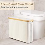 Slim Bathroom Storage Cabinet with Bamboo Lid – Space Saving Bathroom Organiser
