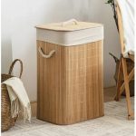 Large Capacity Foldable Bamboo Laundry Basket – Durable Laundry Hamper