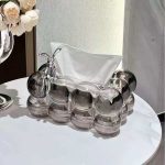 Bubble Tissue Box / Serviette Holder – Decorative Bunny & Bow Tissue Holder for Home & Office