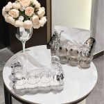 Bubble Tissue Box / Serviette Holder – Decorative Bunny & Bow Tissue Holder for Home & Office