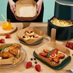 50 Pcs Set Nonstick Air Fryer Liners – Square & Round Disposable Air Fryer Paper Liners