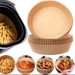50 Pcs Set Nonstick Air Fryer Liners – Square & Round Disposable Air Fryer Paper Liners