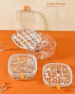 3 Layer Acrylic Jewellery Storage Box – Jewellery Organiser for Rings, Necklaces, Watches & Bracelets (Clear & Grey)