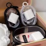 Portable Mini Clear Zipper Storage Bag – Cute Keychain Earphone & Cable Organizer