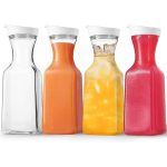 Clear Pitcher Bottle 1000ml Acrylic Water Jug with Flip Top Lid
