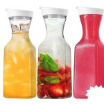 Clear Pitcher Bottle 1000ml Acrylic Water Jug with Flip Top Lid