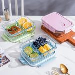 High Borosilicate Glass Partitioned Lunchbox 1040ml – Microwave Safe Food Storage Container