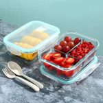 High Borosilicate Glass Partitioned Lunchbox 1040ml – Microwave Safe Food Storage Container
