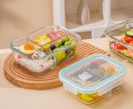 High Borosilicate Glass Partitioned Lunchbox 1040ml – Microwave Safe Food Storage Container