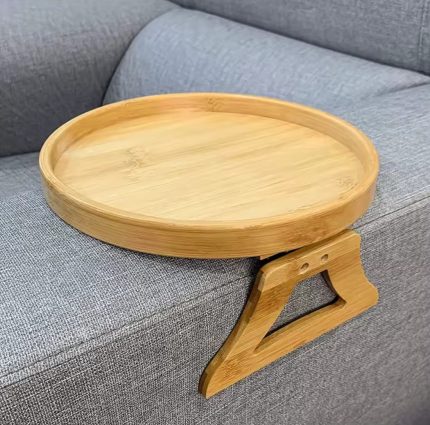 Bamboo Multifunctional Portable Tray | Foldable Sofa Armrest Snack & Drink Table