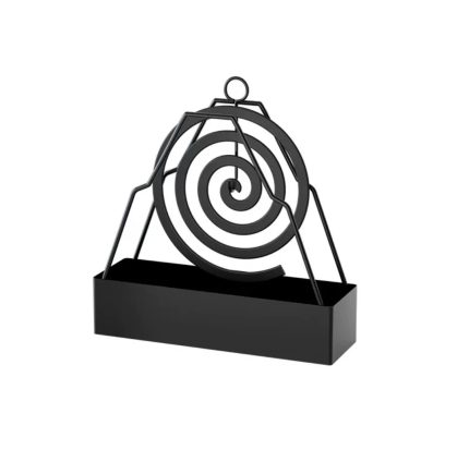 Nordic Style Anti-Scald Mosquito Coil Holder with Tray – Black